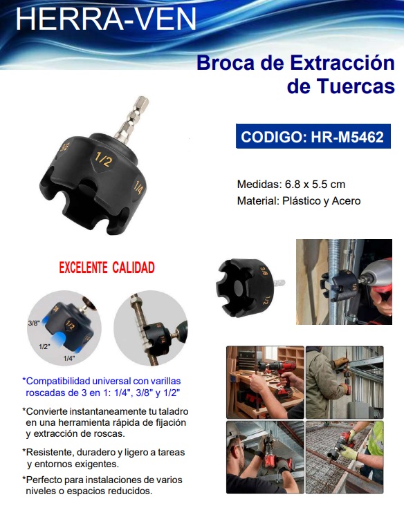BROCA EXTRACCION TUBERIAS