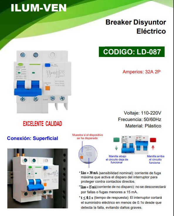 BREAKER DISYUNTOR ELECTRICO 32A