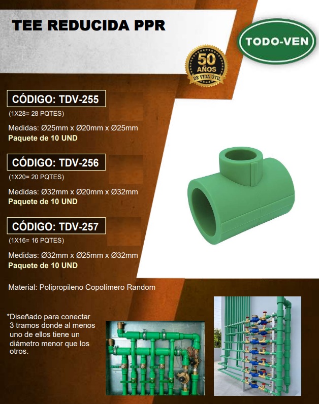 TEE REDUCTORA PPR - 25MM A 20MM - UND